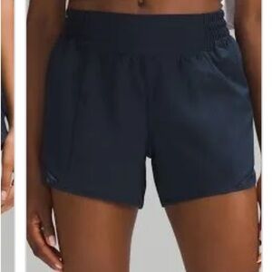 Navy Lululemon hotty hot shorts size 4 4”